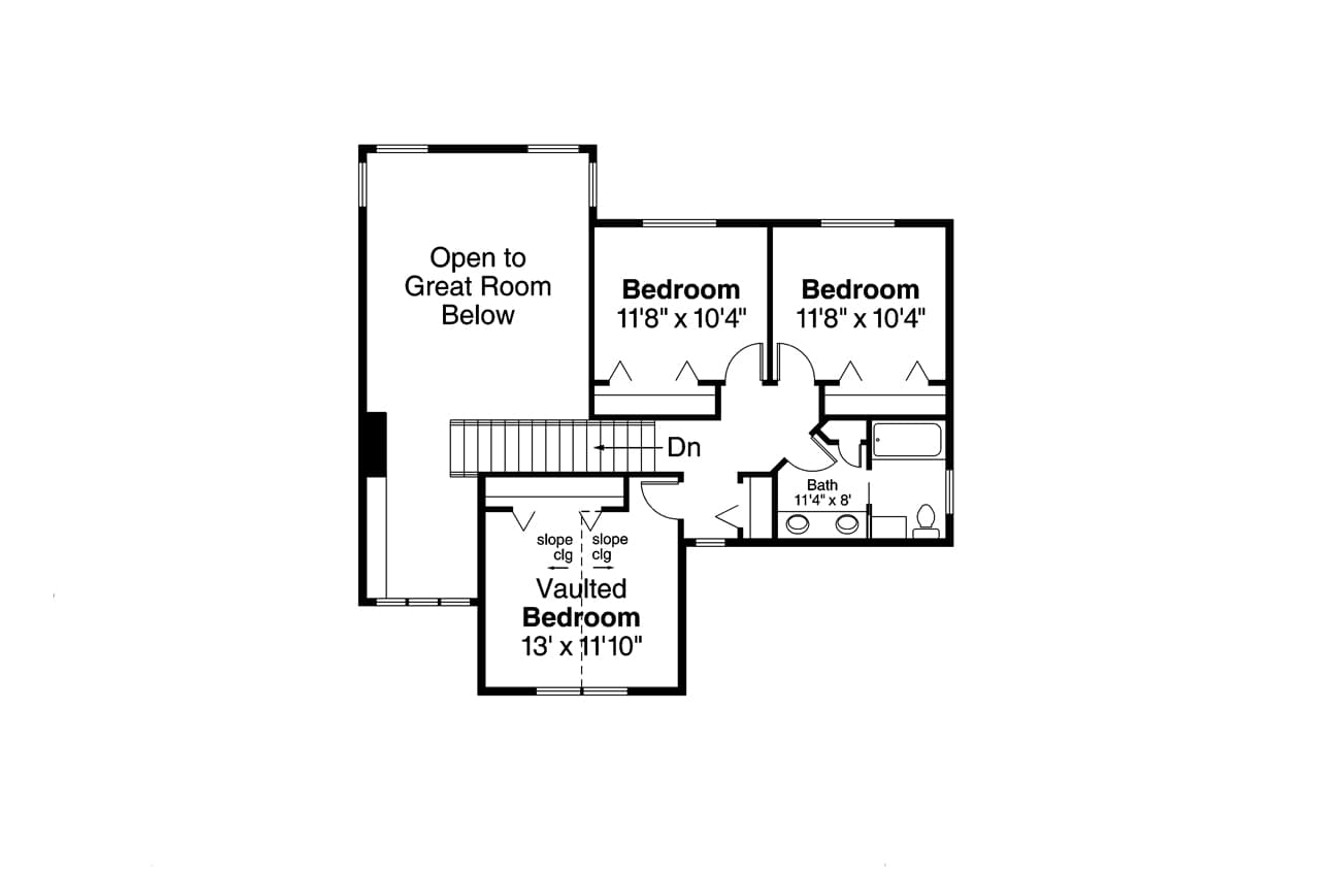 Secondary Image - Craftsman House Plan - Tazewell 66041 - 2nd Floor Plan