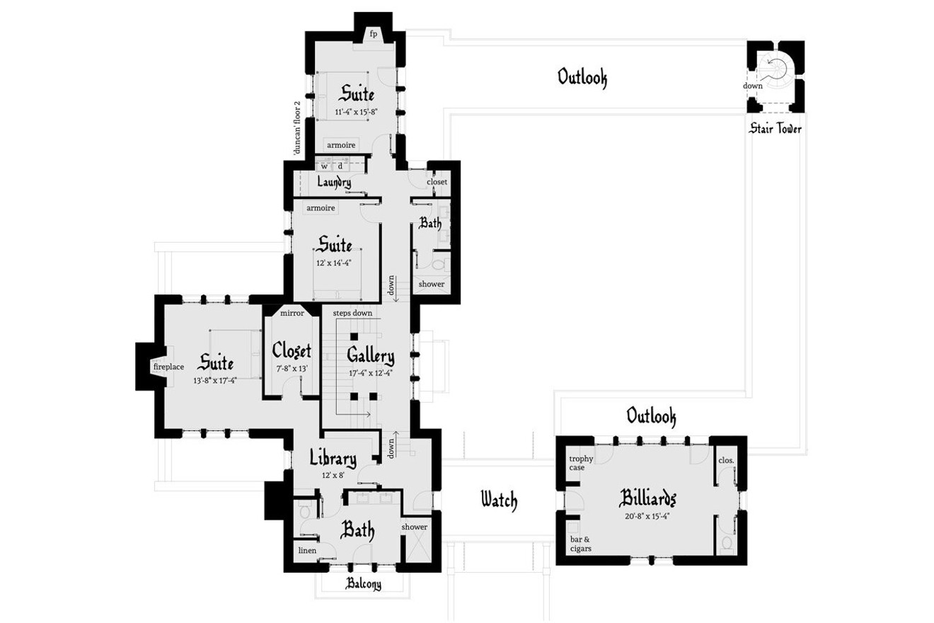 Secondary Image - European House Plan - Duncan 66192 - 2nd Floor Plan