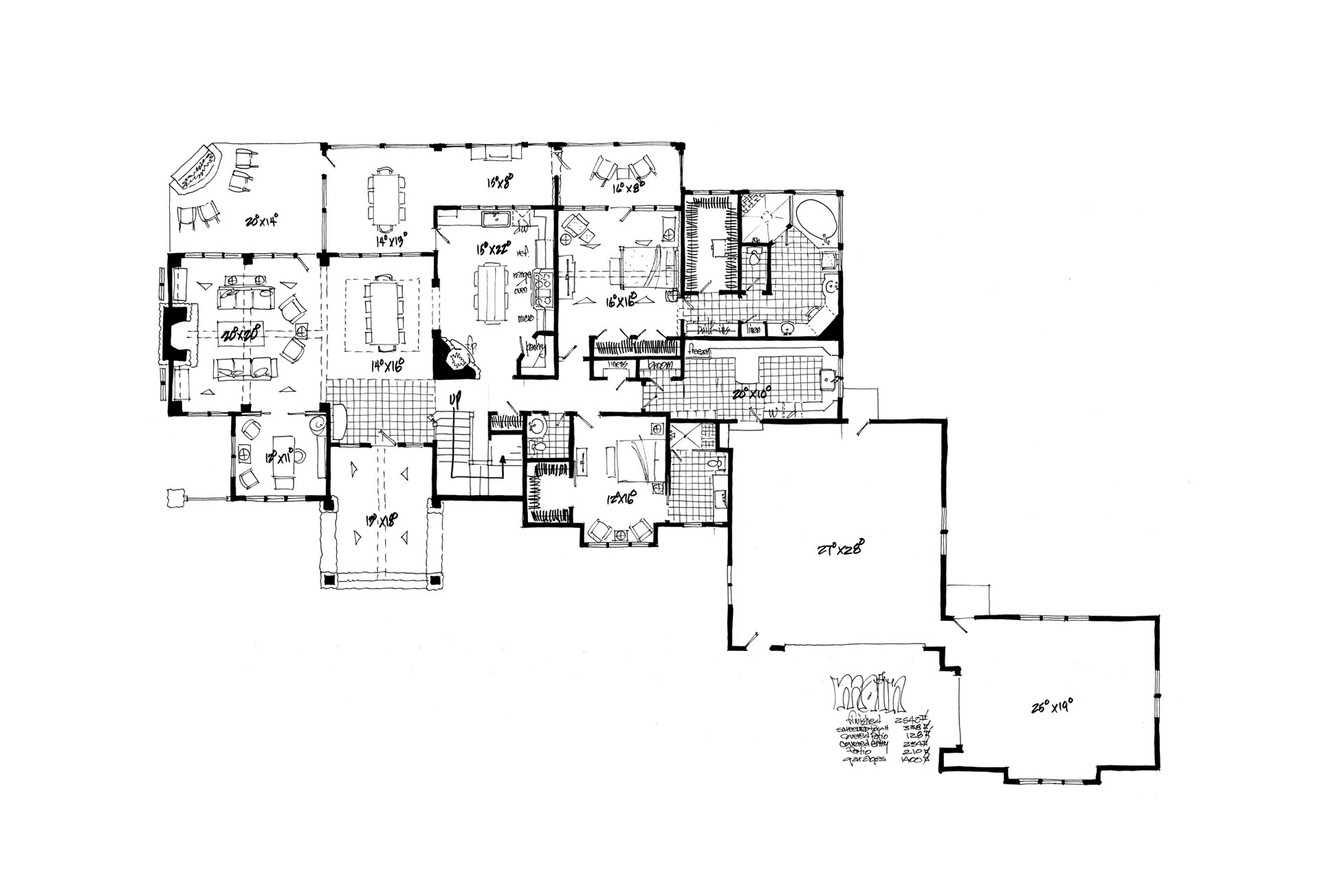 Traditional House Plan - Castle Hill 66429 - 1st Floor Plan
