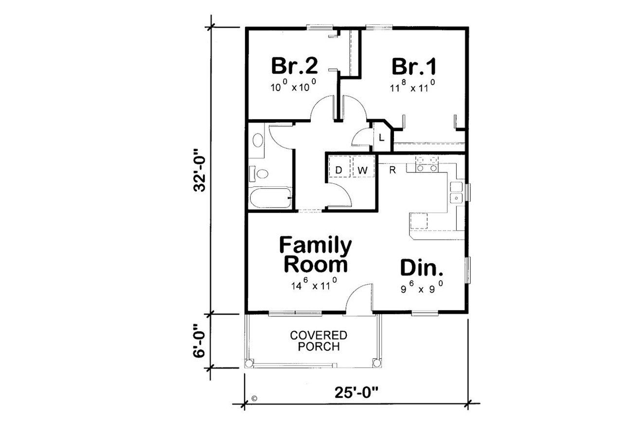 Cottage House Plan - Mylitta Cottage II 66610 - 1st Floor Plan