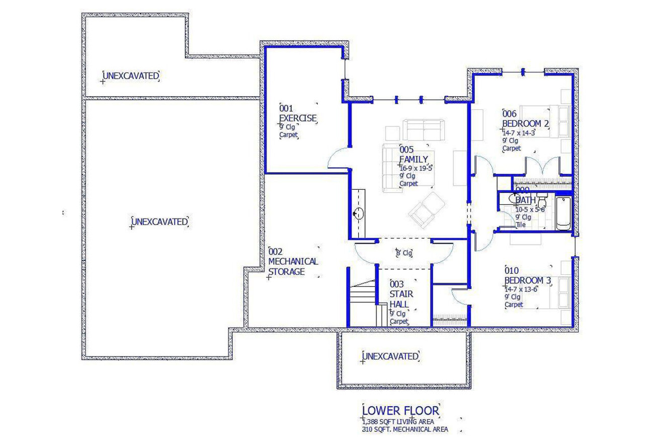Secondary Image - Traditional House Plan - Vickery 66984 - 2nd Floor Plan