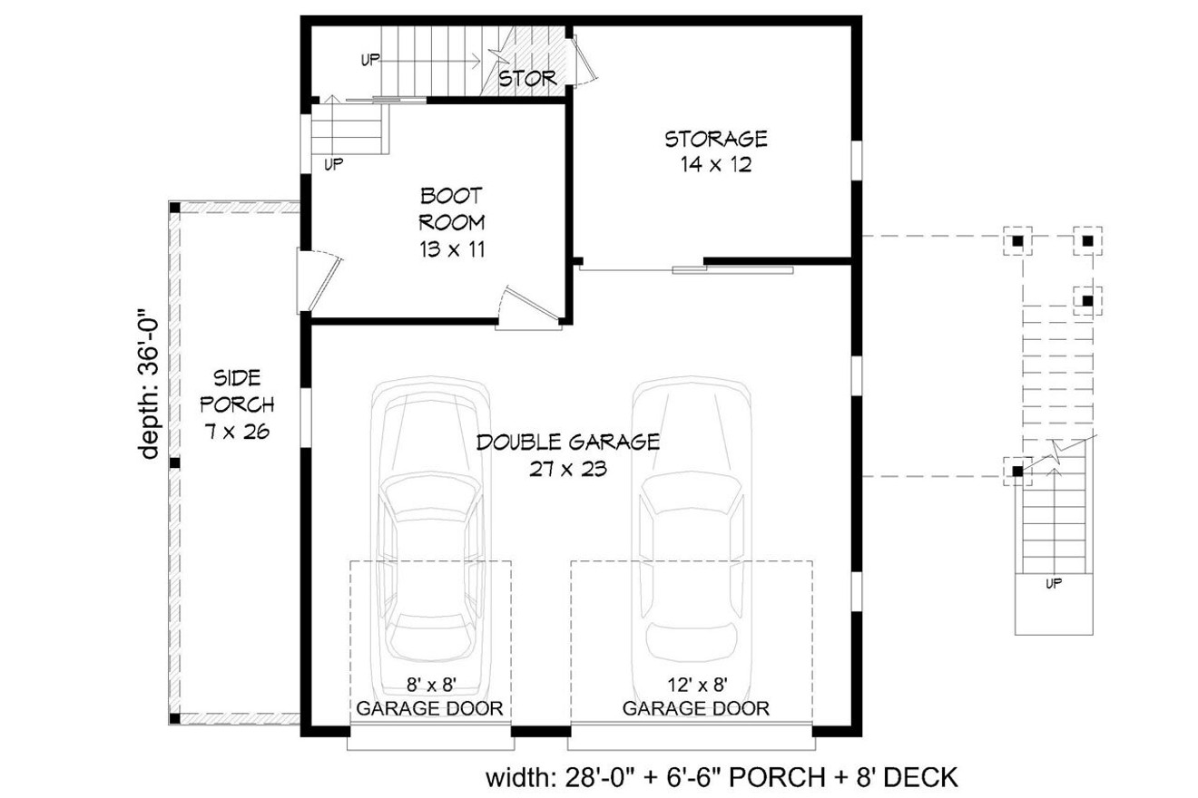 Traditional House Plan - Kinhawk Retreat 67065 - 1st Floor Plan