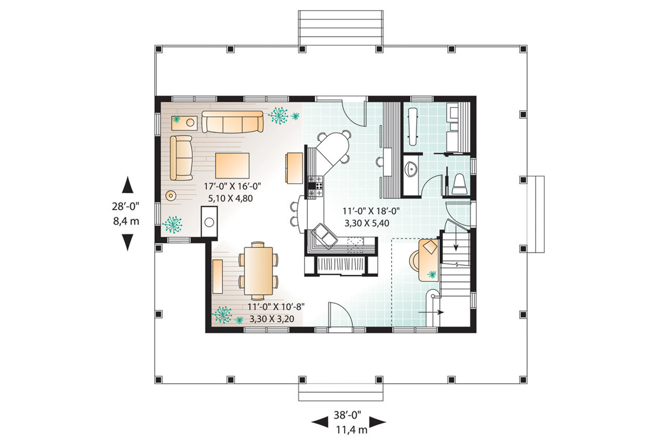 Farmhouse House Plan - Cumberland 67089 - 1st Floor Plan