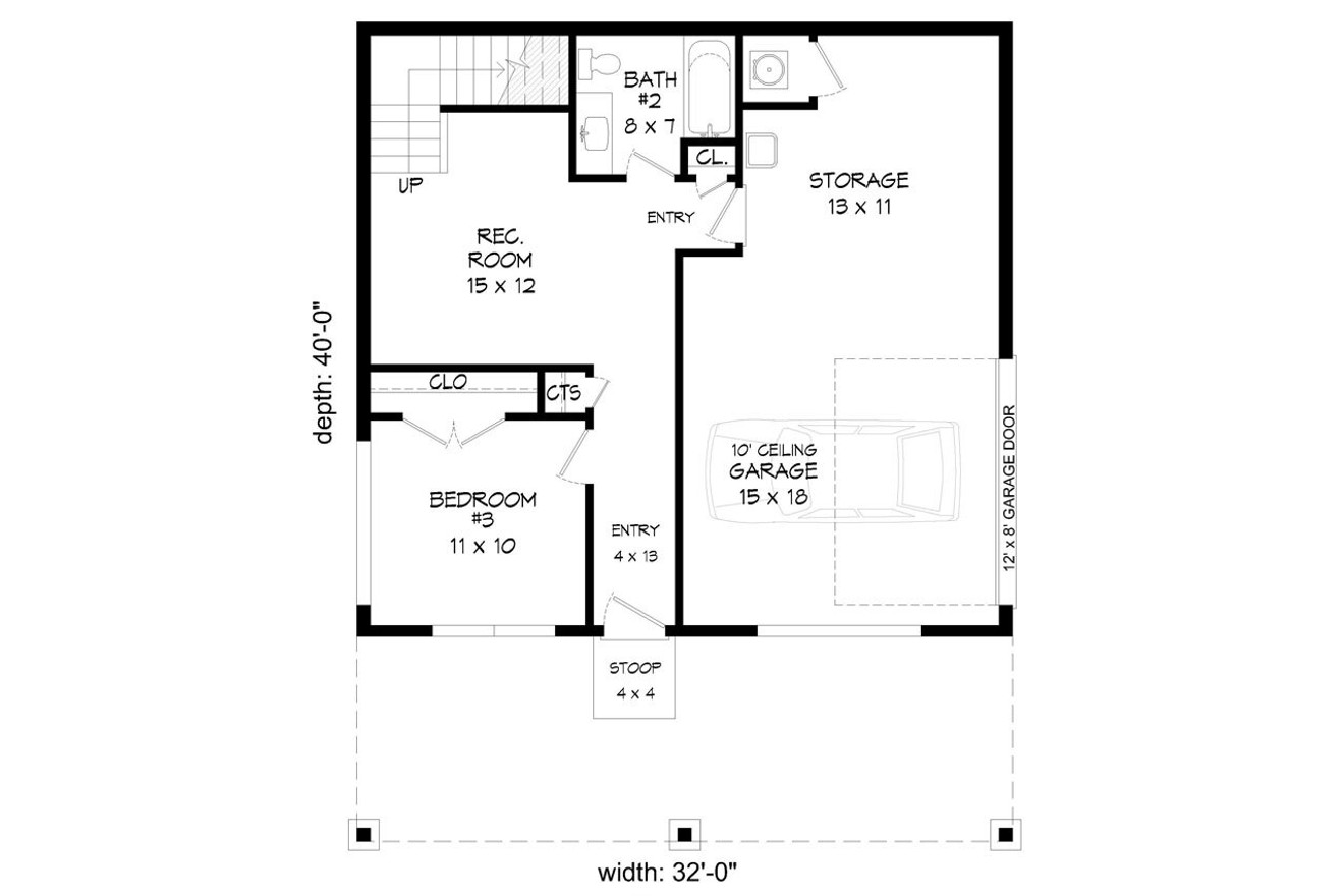 Craftsman House Plan - Sandpoint Eagle 67144 - 1st Floor Plan