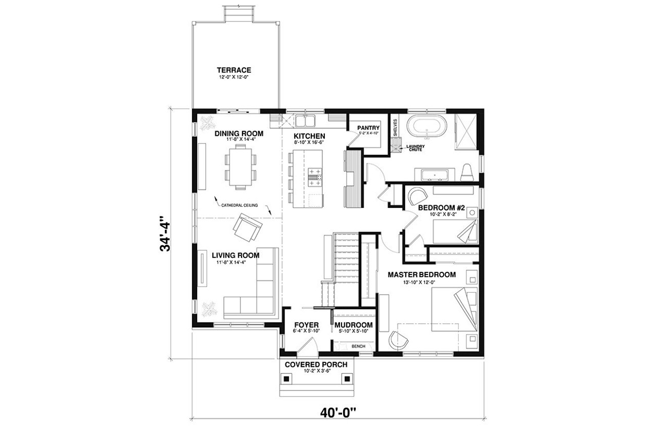 Farmhouse House Plan - Barrington 4 67230 - 1st Floor Plan