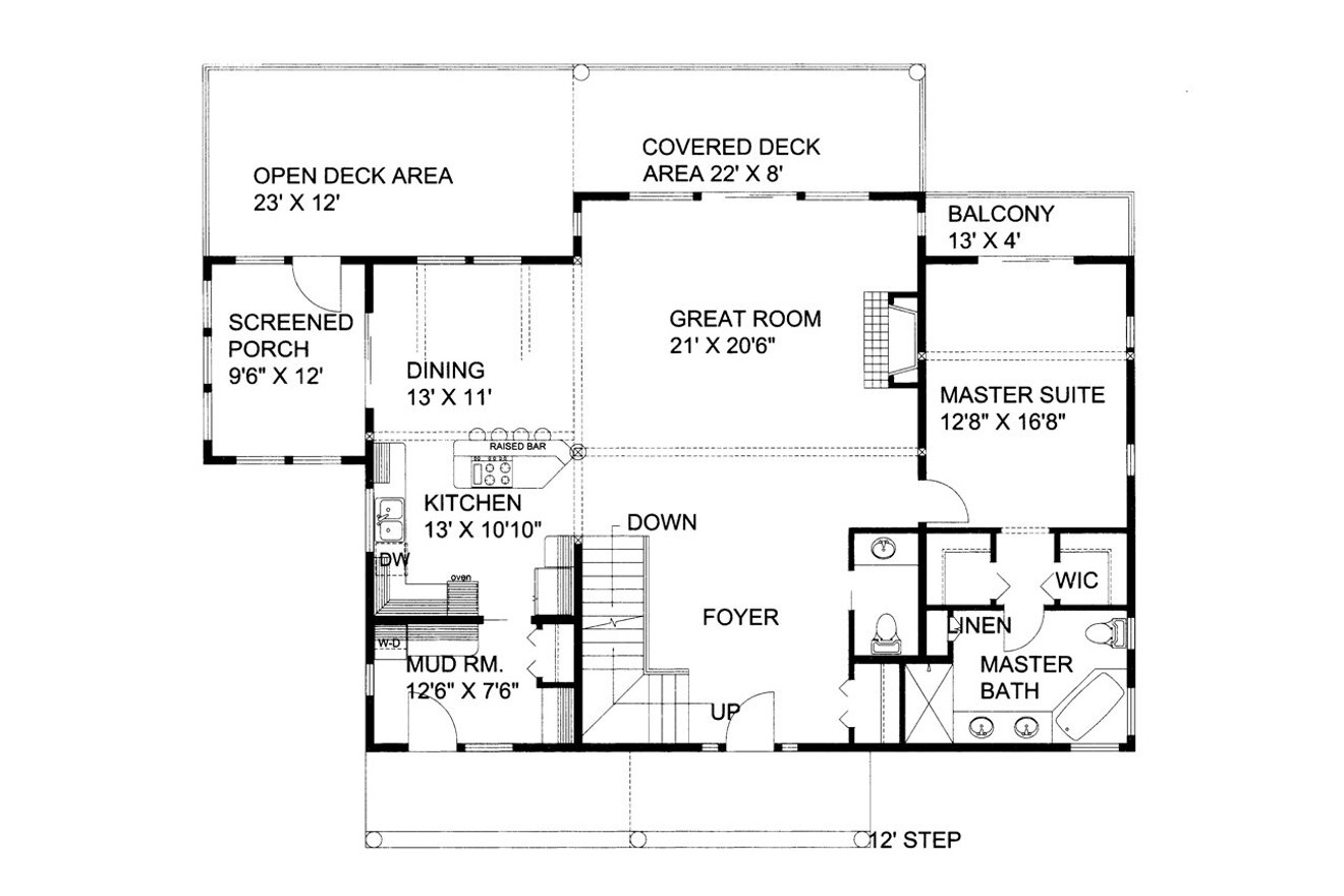 Lodge Style House Plan - 67588 - 1st Floor Plan