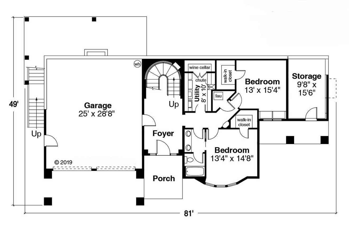 Southwest House Plan - Stratton 67669 - 1st Floor Plan