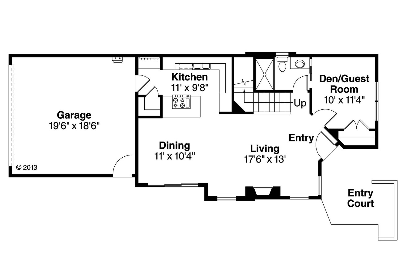 Modern House Plan - Merino 67676 - 1st Floor Plan