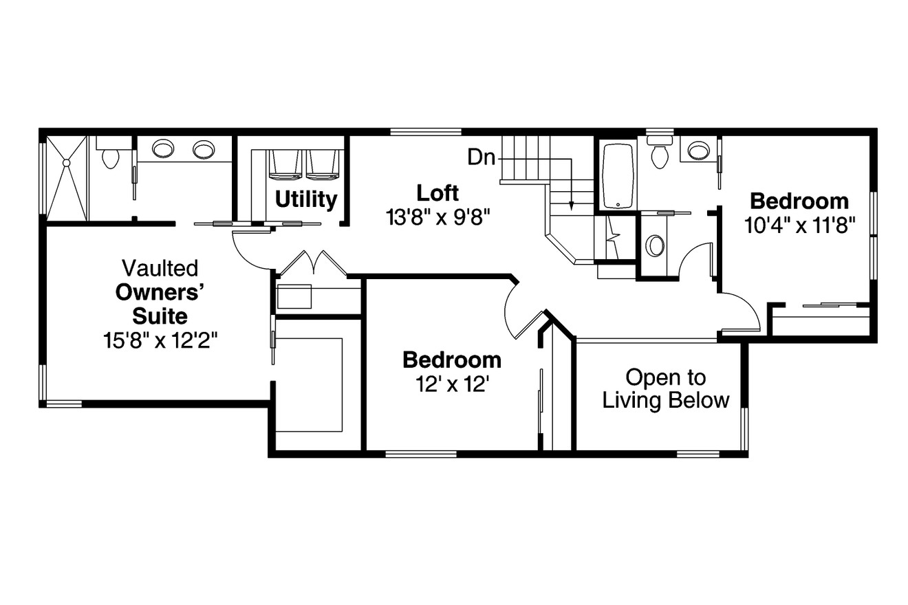Secondary Image - Modern House Plan - Merino 67676 - 2nd Floor Plan