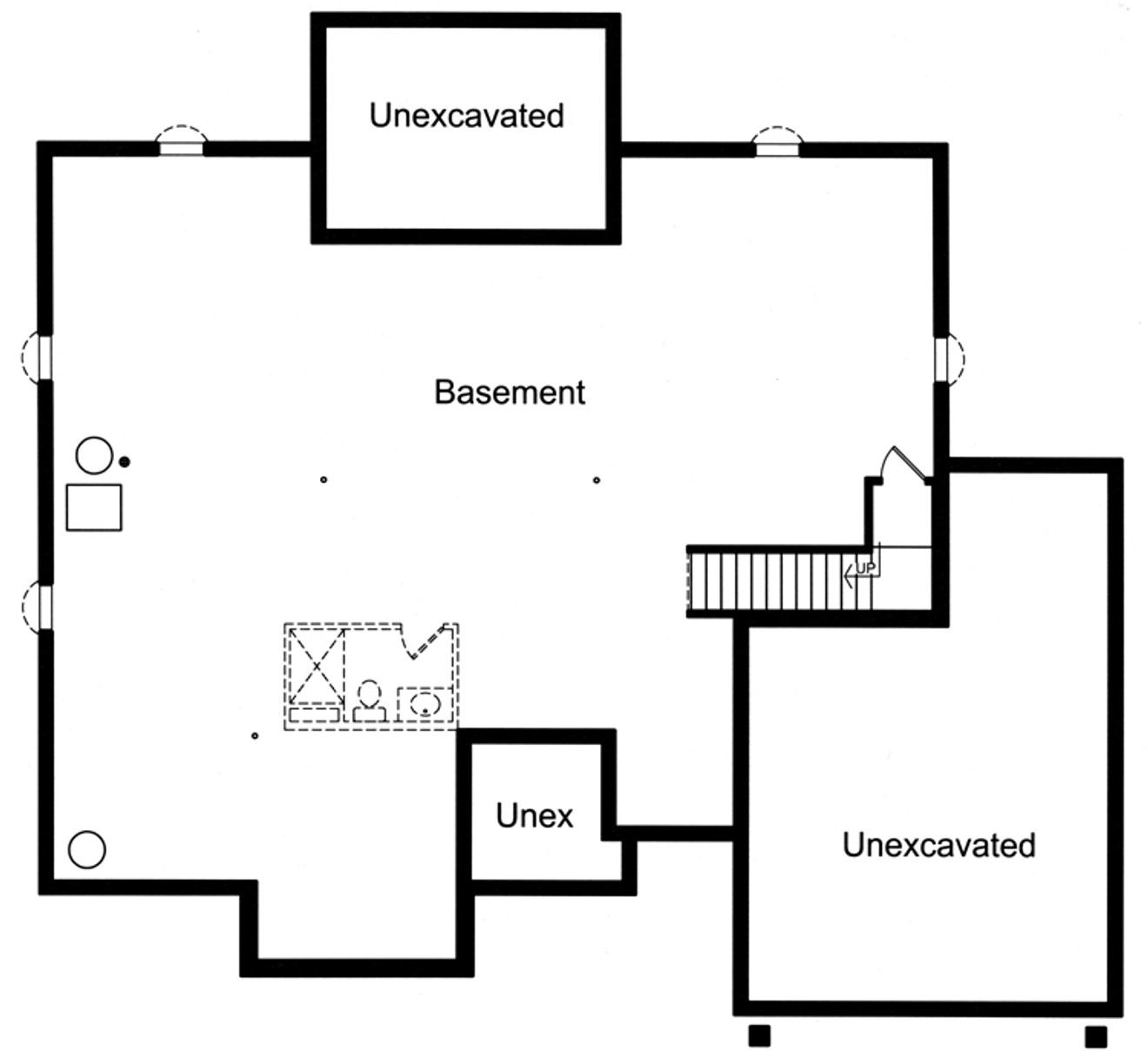 Traditional House Plan - Piedmont 67832 - Basement Floor Plan