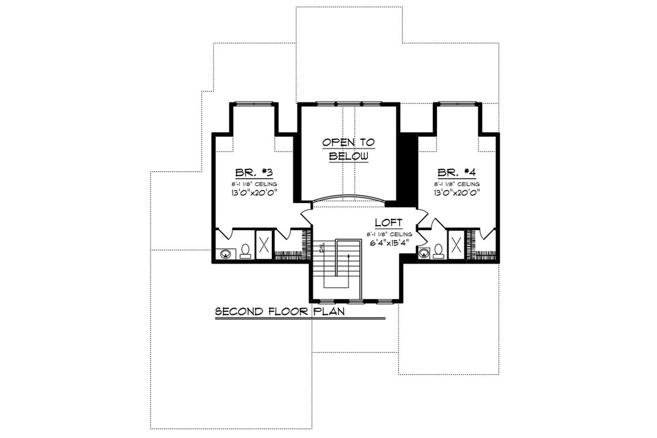 Secondary Image - Country House Plan - 68029 - 2nd Floor Plan