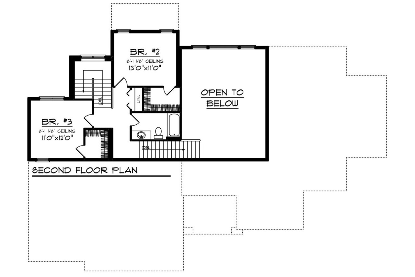 Secondary Image - Craftsman House Plan - 68079 - 2nd Floor Plan