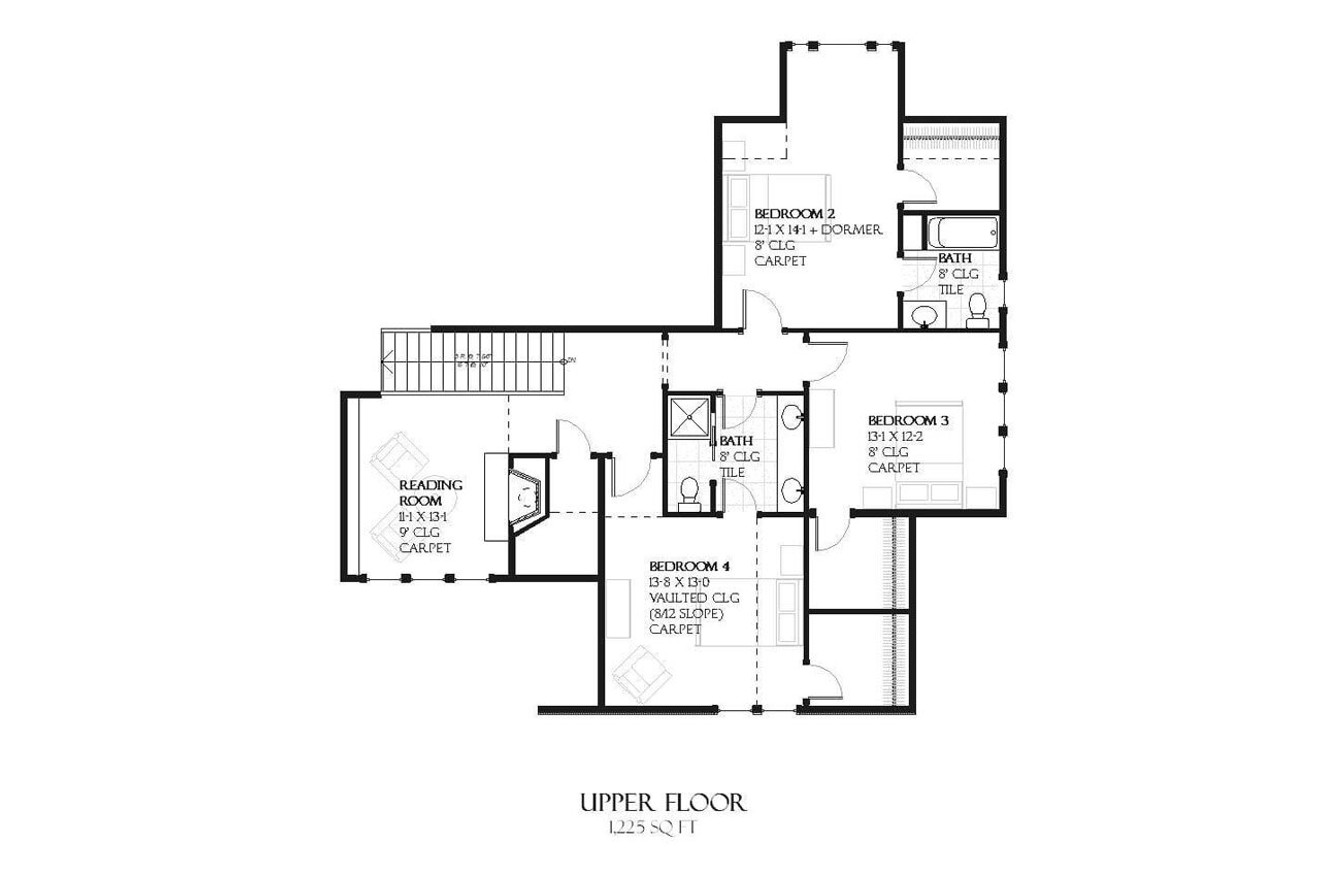 Secondary Image - Tudor House Plan - Raven 68168 - 2nd Floor Plan