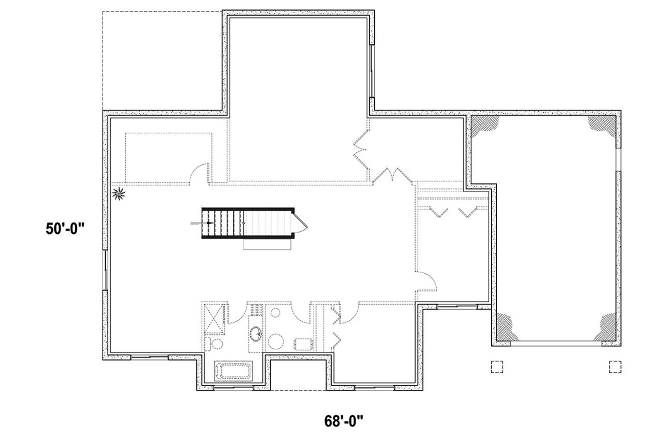 Farmhouse House Plan - Maple Way 2 68200 - Basement Floor Plan