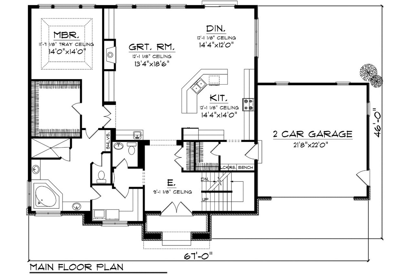 Tudor House Plan - 68451 - 1st Floor Plan