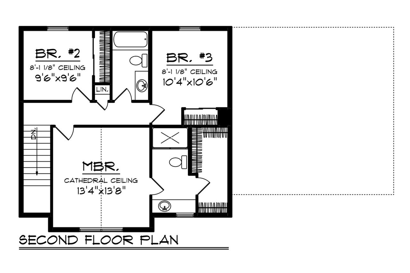 Secondary Image - Farmhouse House Plan - 68889 - 2nd Floor Plan