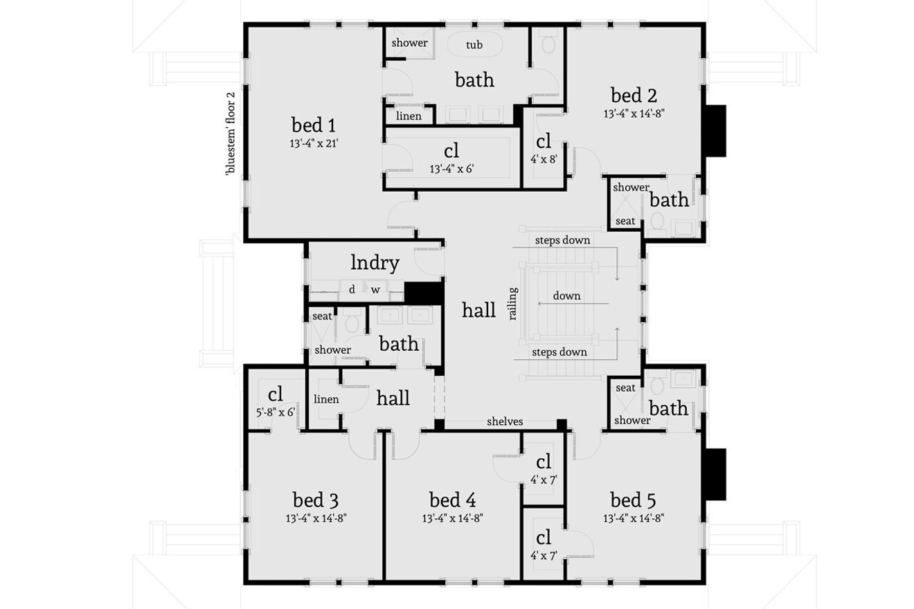 Secondary Image - Farmhouse House Plan - Bluestem 68912 - 2nd Floor Plan