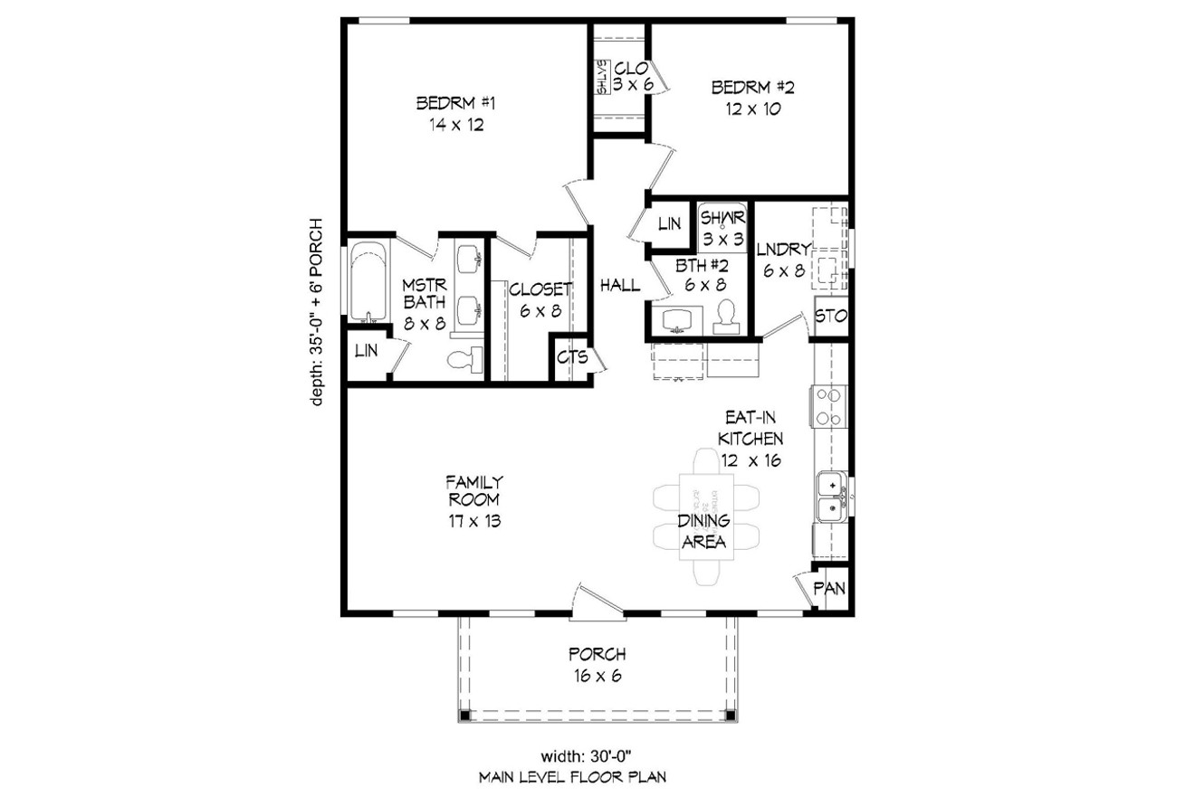 Cottage House Plan - Butler's Gin 69111 - 1st Floor Plan