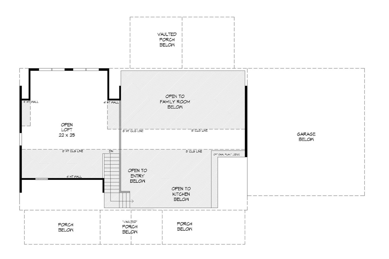 Secondary Image - Ranch House Plan - Louisa Point 69208 - 2nd Floor Plan