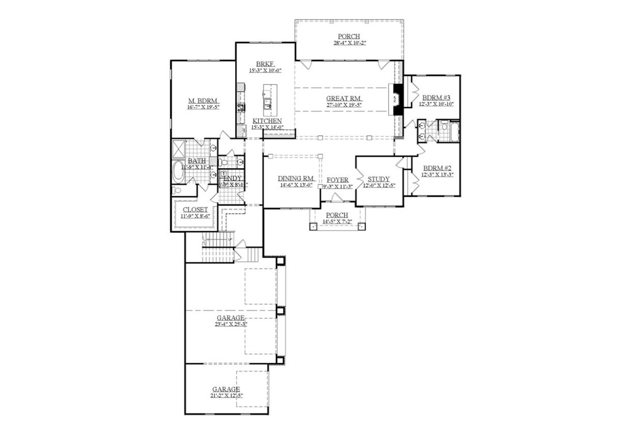 Lodge Style House Plan - Mountain 69353 - 1st Floor Plan