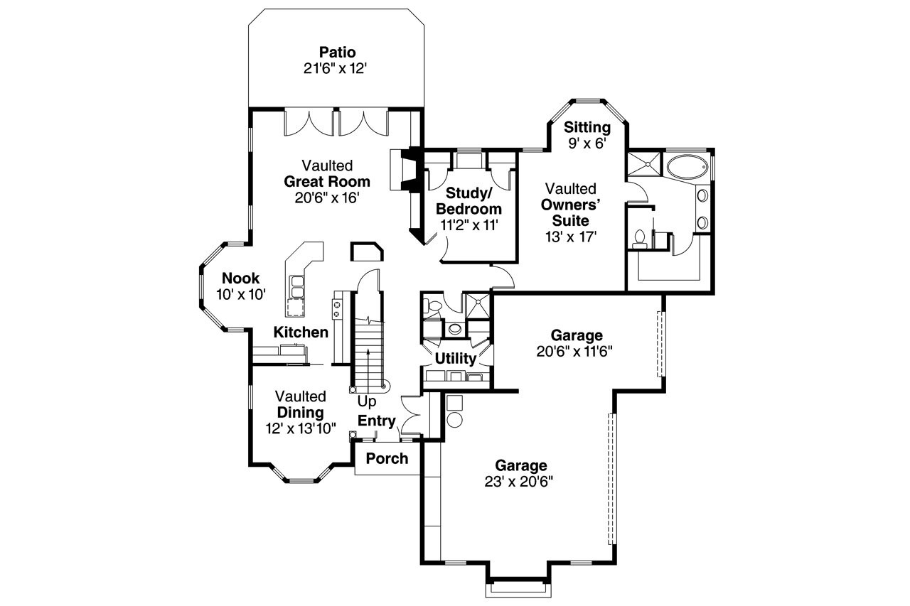 Traditional House Plan - Wichita 69561 - 1st Floor Plan