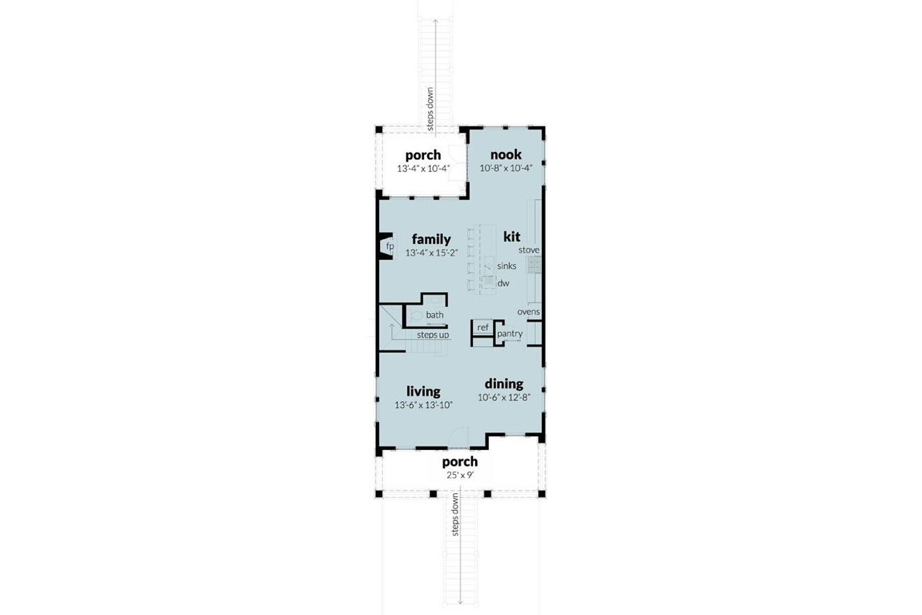 Bungalow House Plan - Beach Grass 69633 - 1st Floor Plan