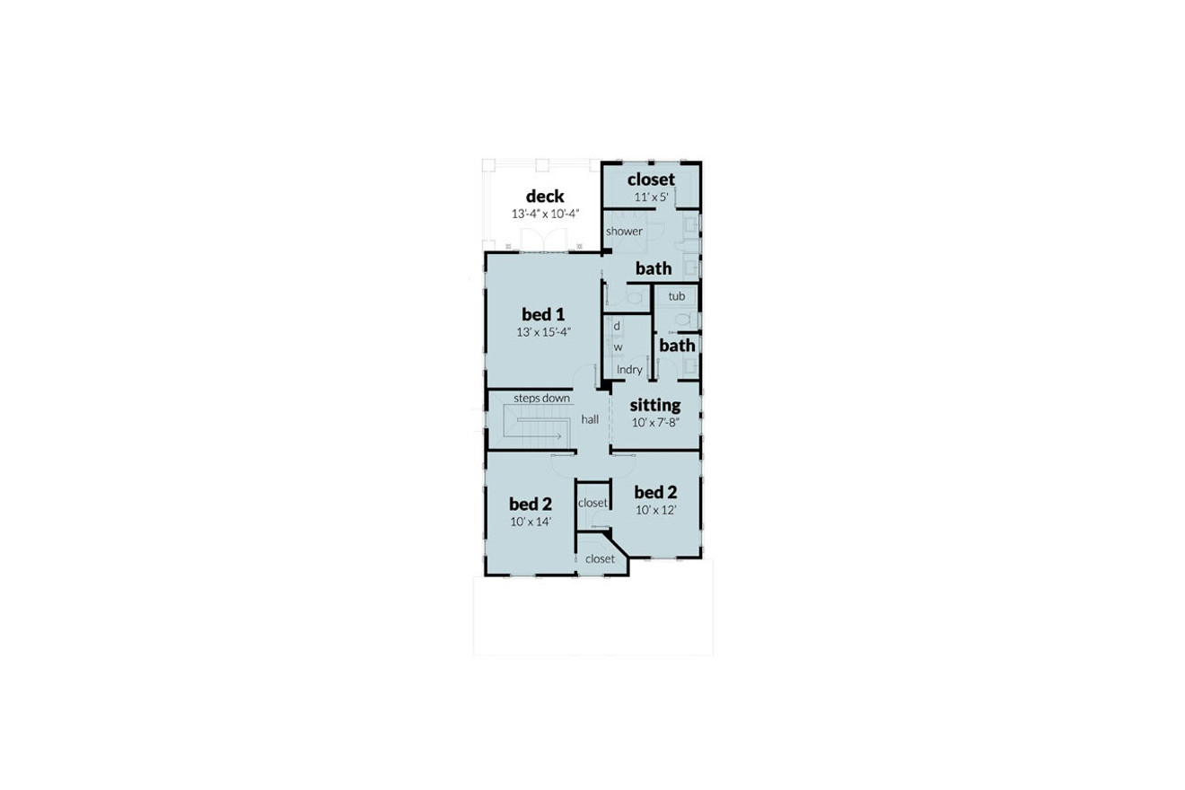 Secondary Image - Bungalow House Plan - Beach Grass 69633 - 2nd Floor Plan