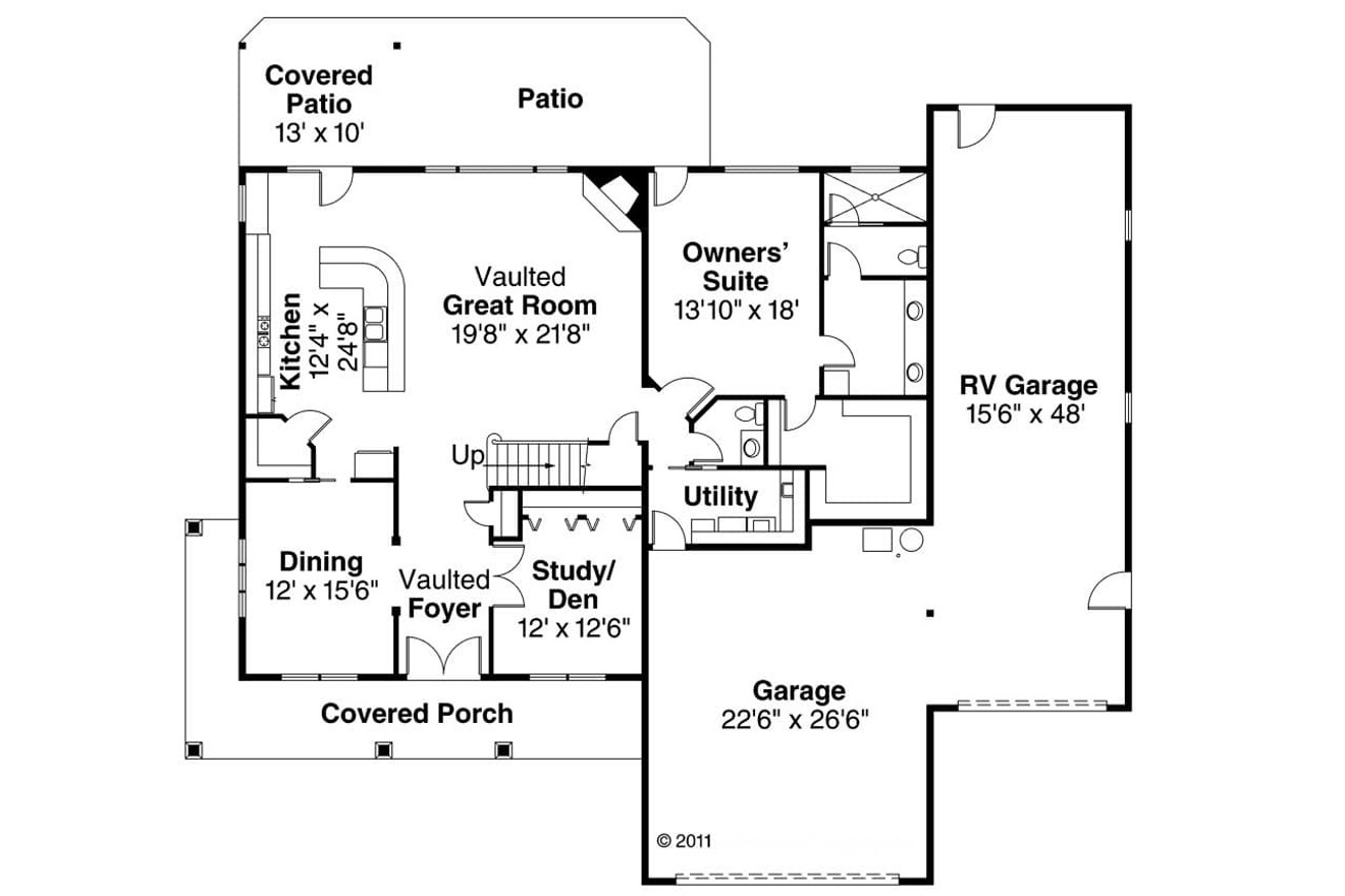 Traditional House Plan - Claredon 69798 - 1st Floor Plan