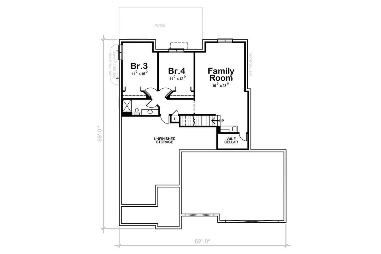 Secondary Image - European House Plan - Gretna Falls FB 69985 - Basement Floor Plan
