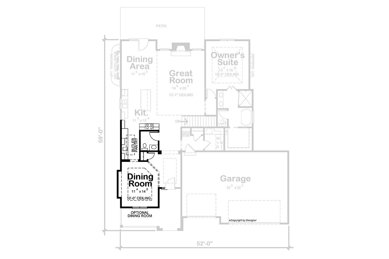 European House Plan - Gretna Falls FB 69985 - Optional Floor Plan