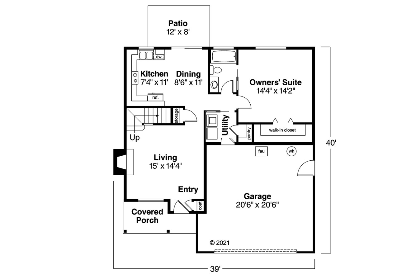 Cottage House Plan - Elkins 70035 - 1st Floor Plan