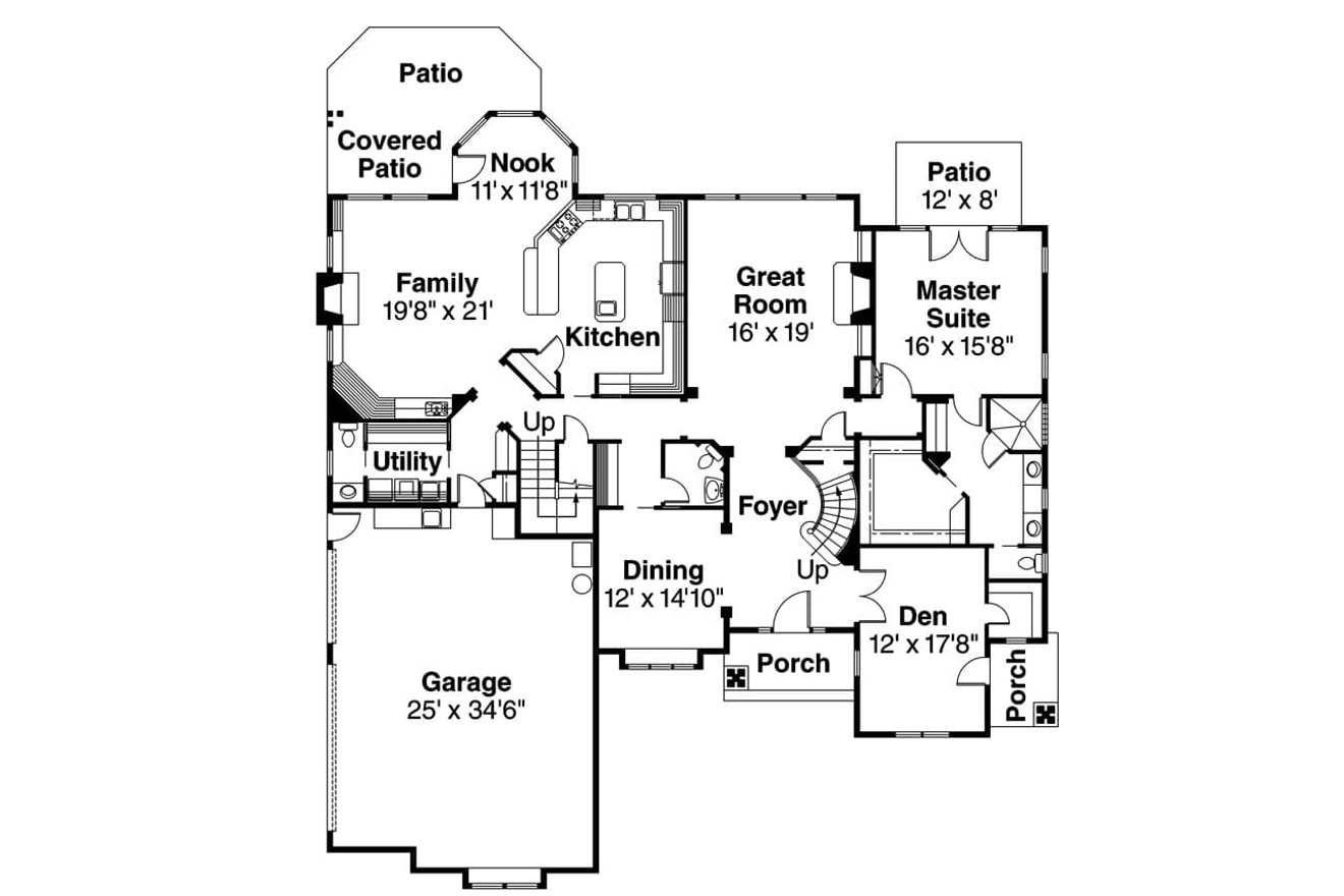 Classic House Plan - Bellingham 70051 - 1st Floor Plan