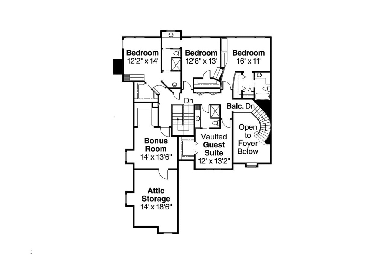 Secondary Image - Classic House Plan - Bellingham 70051 - 2nd Floor Plan