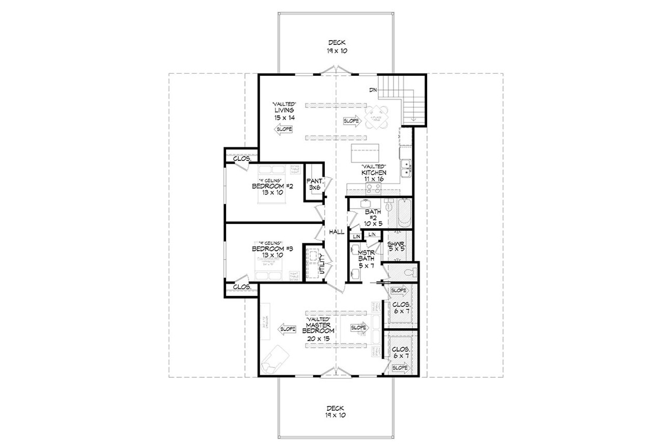 Farmhouse House Plan - Three Oaks Barn 70107 - 2nd Floor Plan
