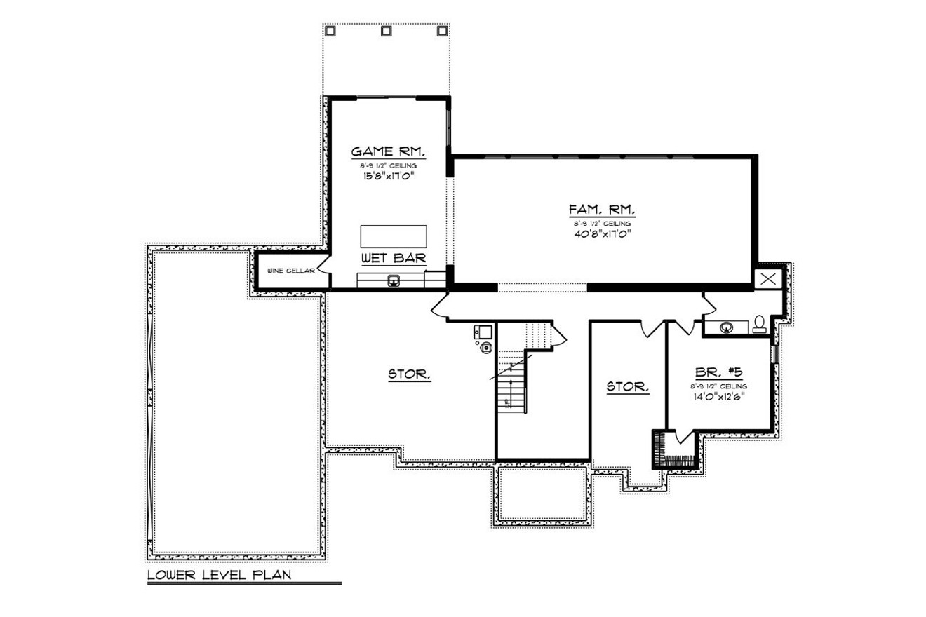 Tudor House Plan - 70240 - Basement Floor Plan