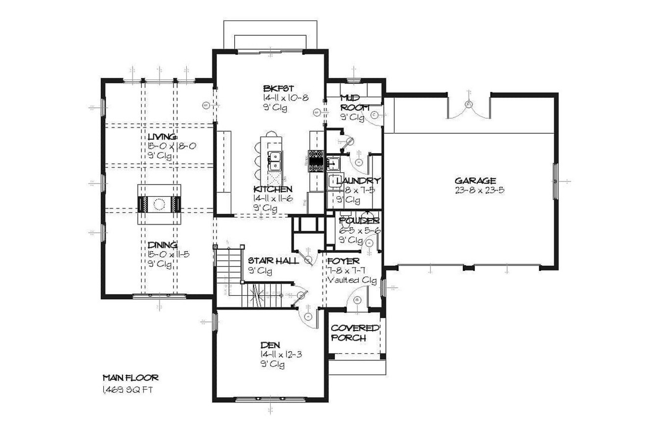 Traditional House Plan - Cardinal 70261 - 1st Floor Plan