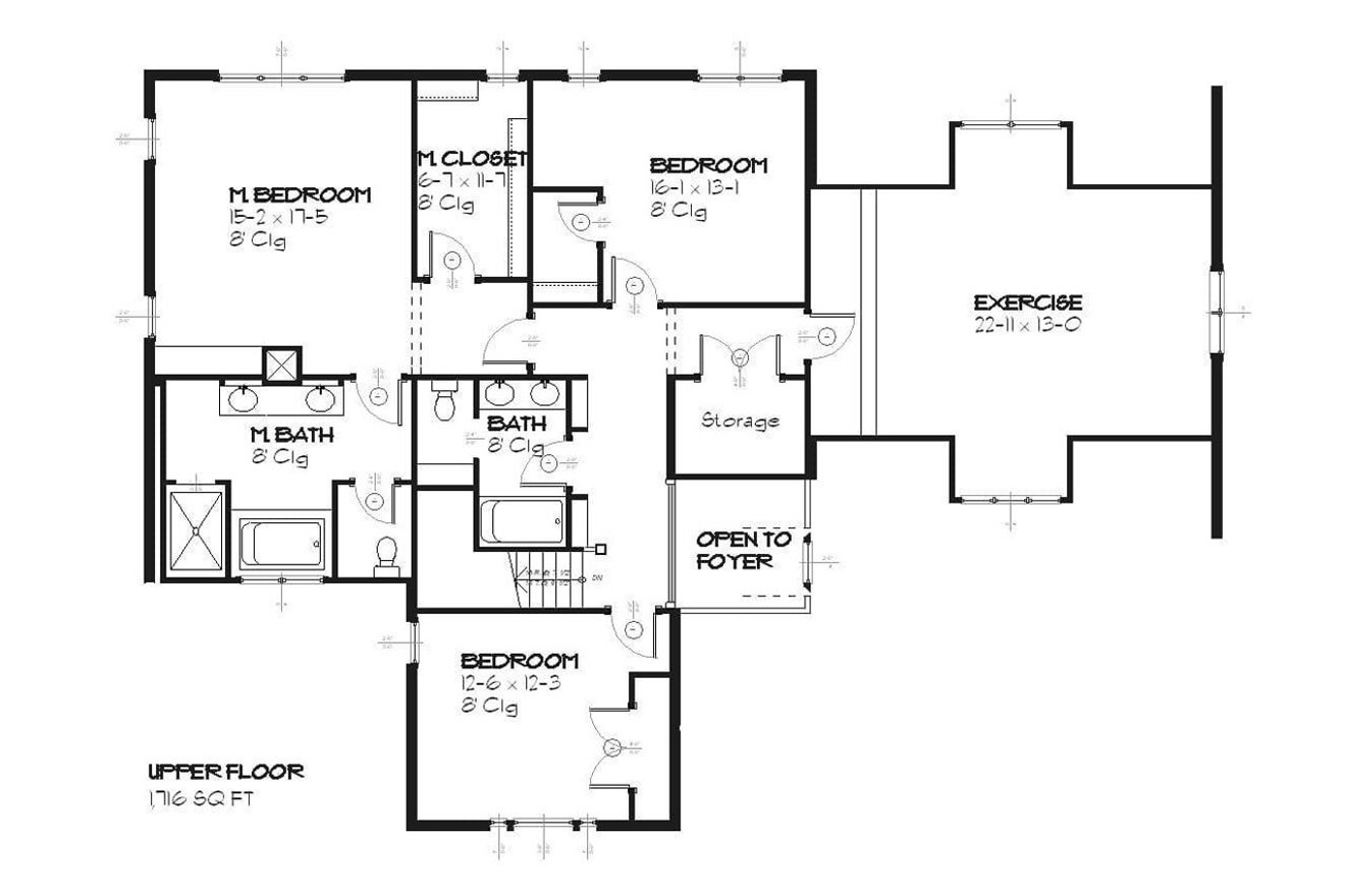 Secondary Image - Traditional House Plan - Cardinal 70261 - 2nd Floor Plan