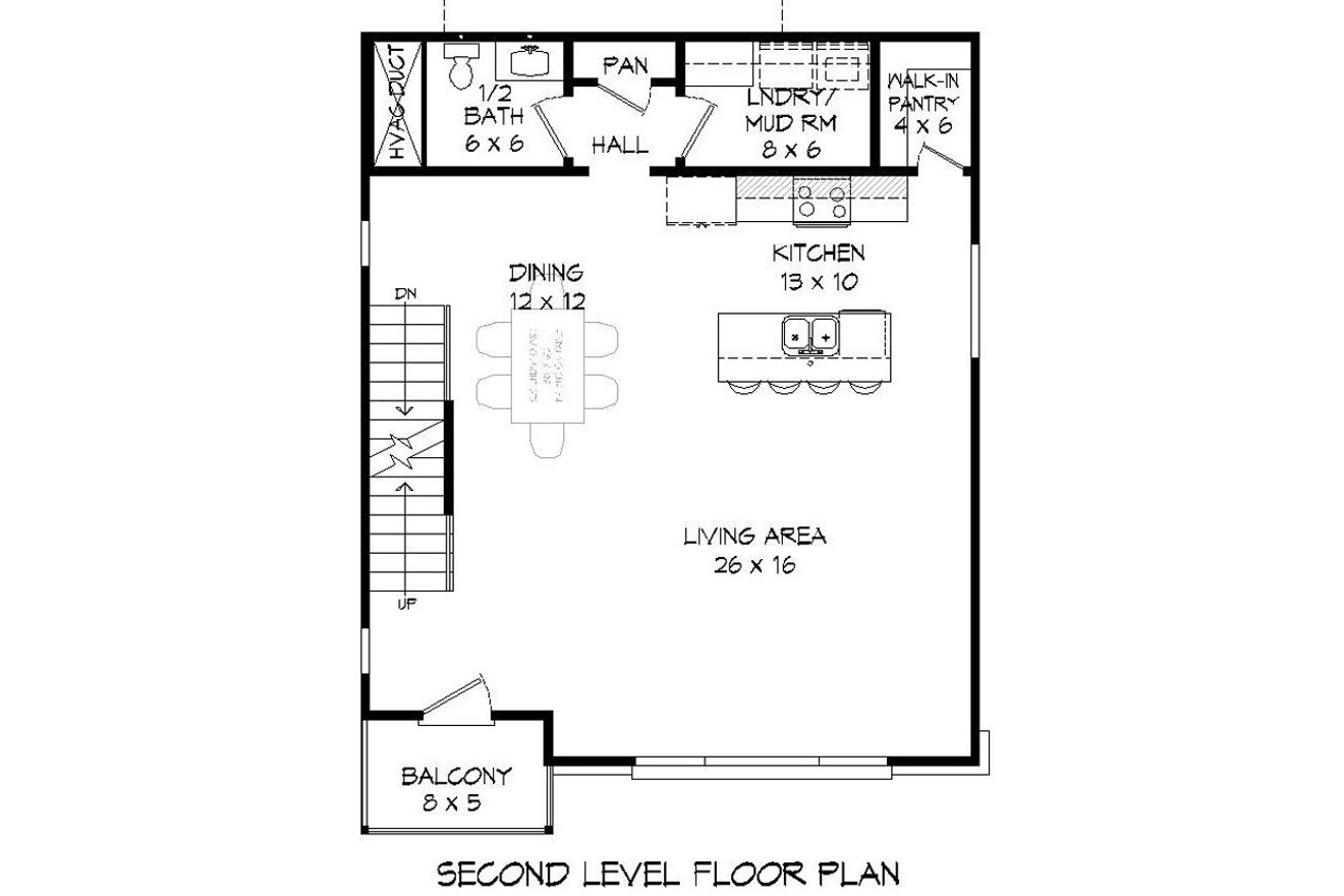 Secondary Image - Modern House Plan - Claiborne 70764 - 2nd Floor Plan