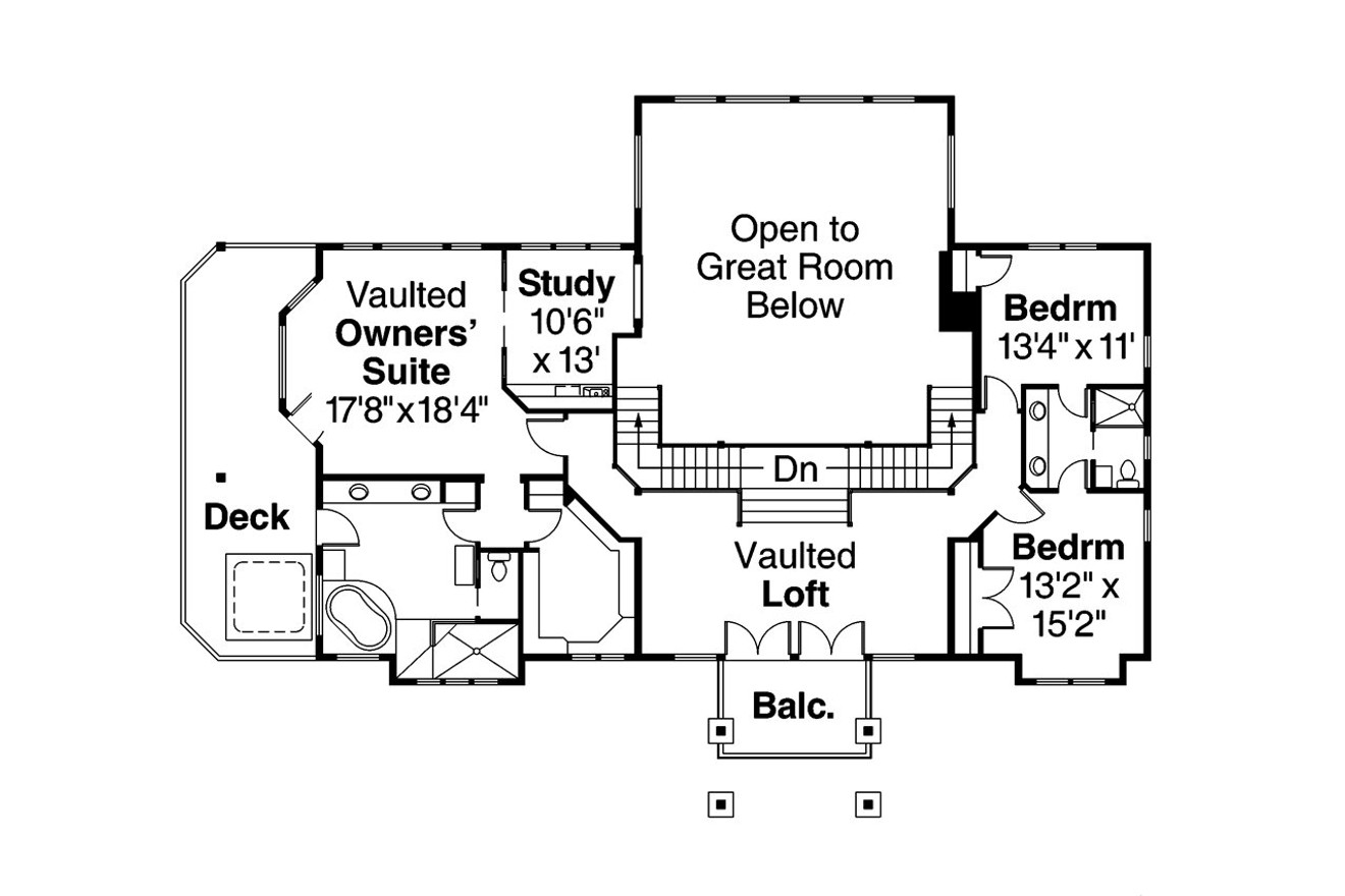 Secondary Image - European House Plan - Brynwood 70997 - 2nd Floor Plan
