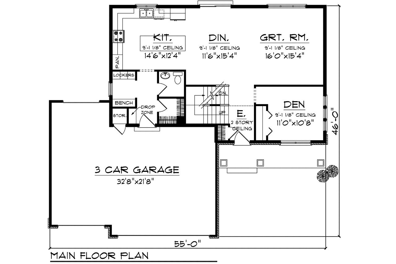 Traditional House Plan - 71009 - 1st Floor Plan