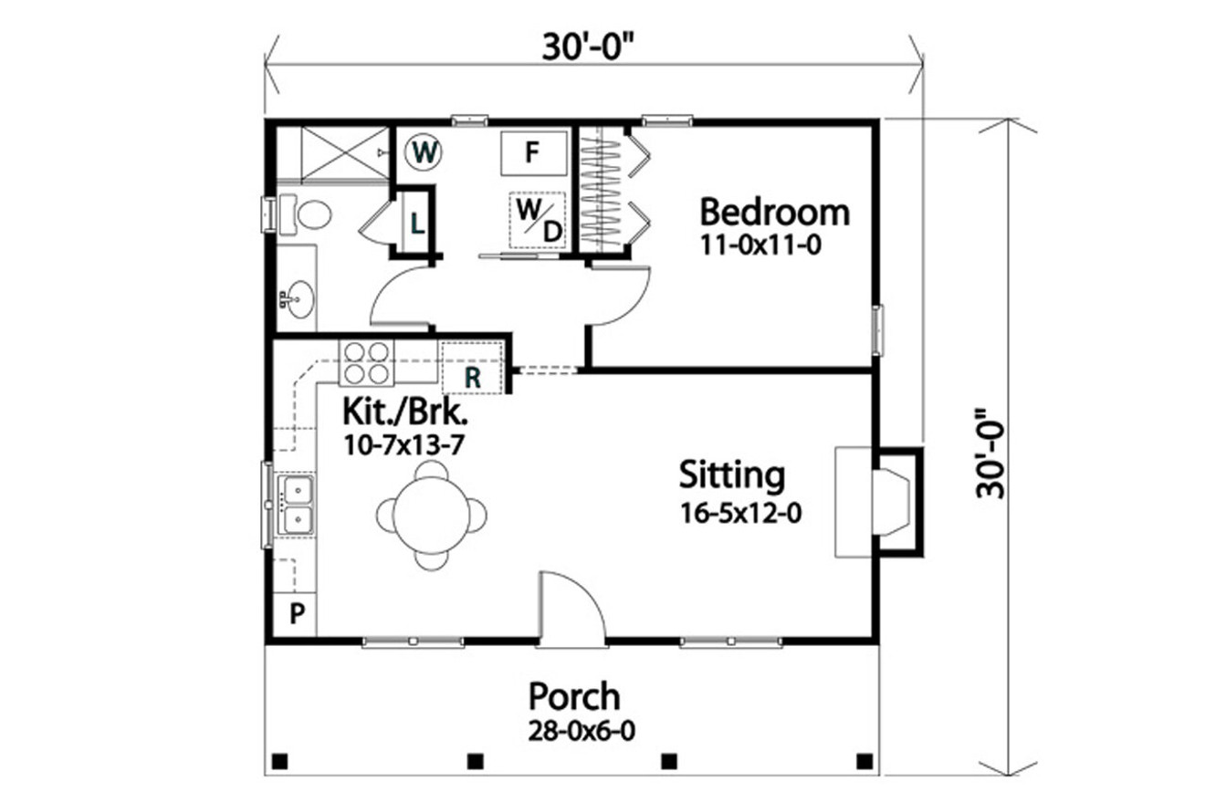 Cottage House Plan - 71212 - 1st Floor Plan