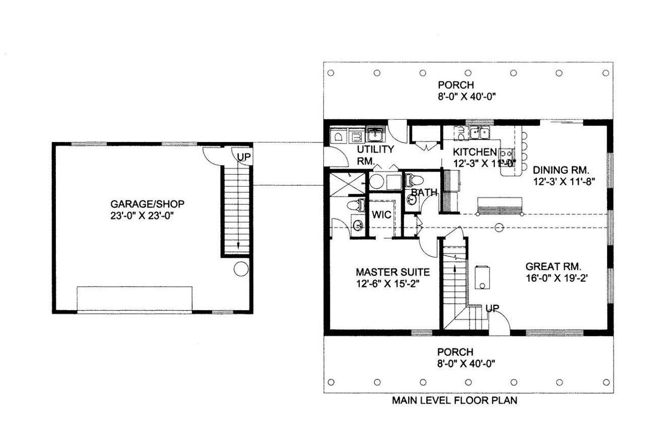 Lodge Style House Plan - 71305 - 1st Floor Plan