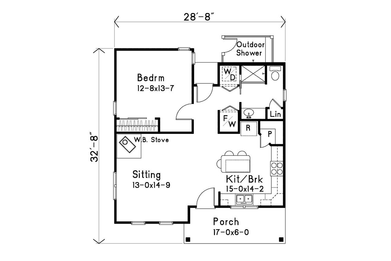 Cottage House Plan - 71325 - 1st Floor Plan
