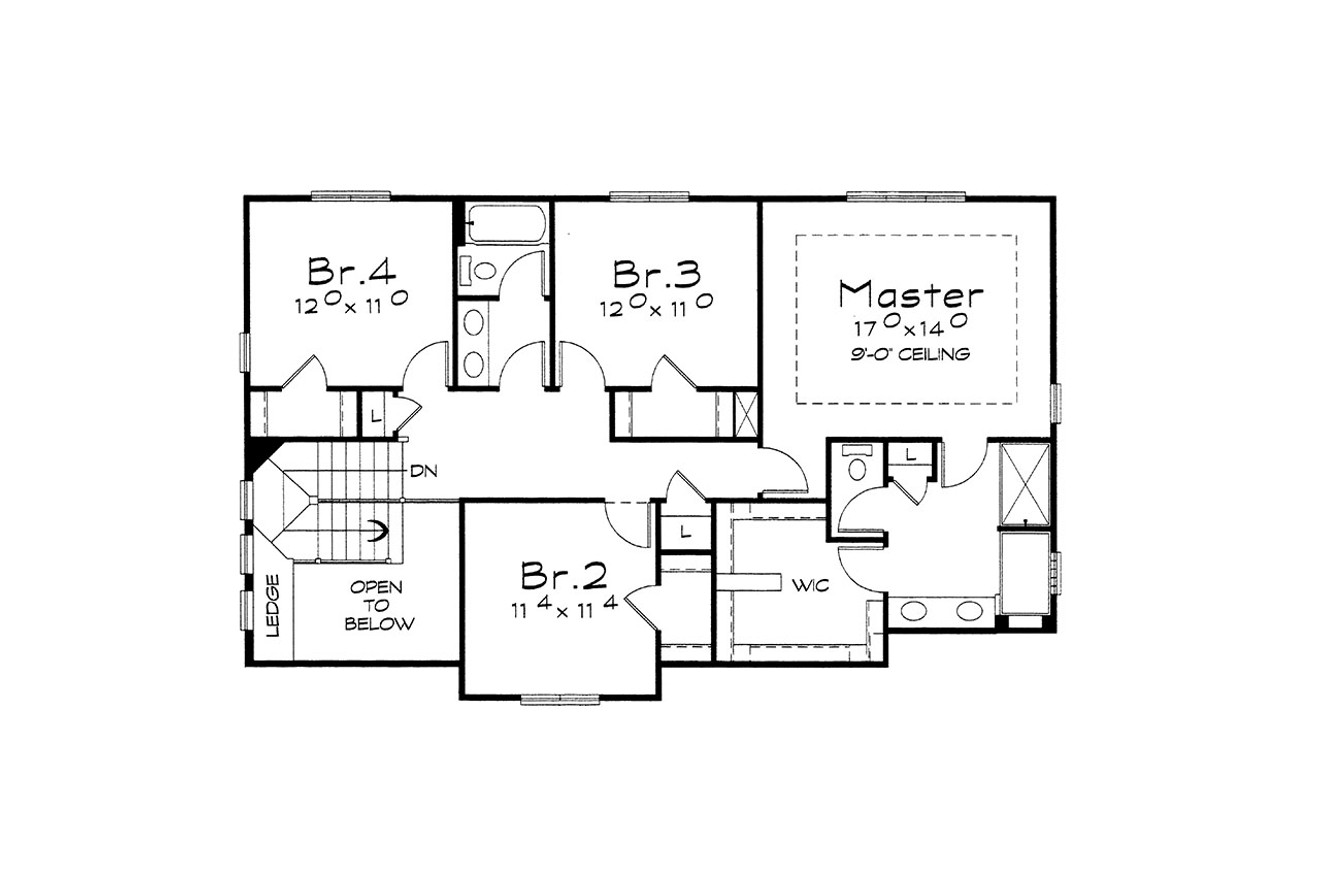Secondary Image - Traditional House Plan - Harrison 71346 - 2nd Floor Plan