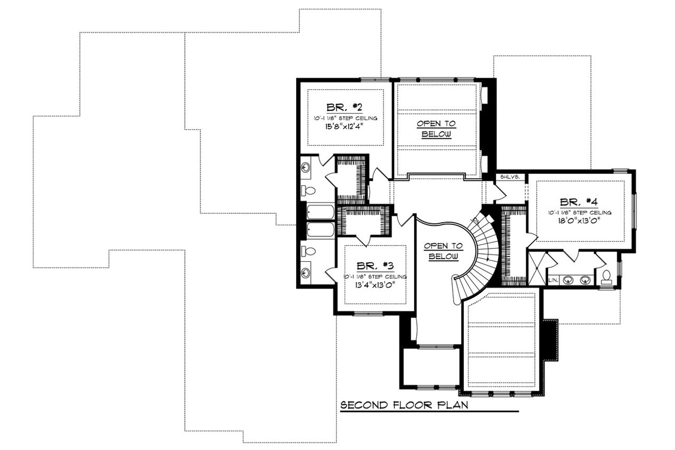 Secondary Image - Lodge Style House Plan - 71396 - 2nd Floor Plan