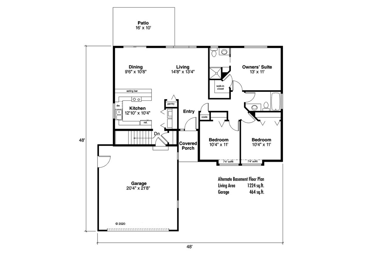 Ranch House Plan - Burnett 71716 - Optional Floor Plan