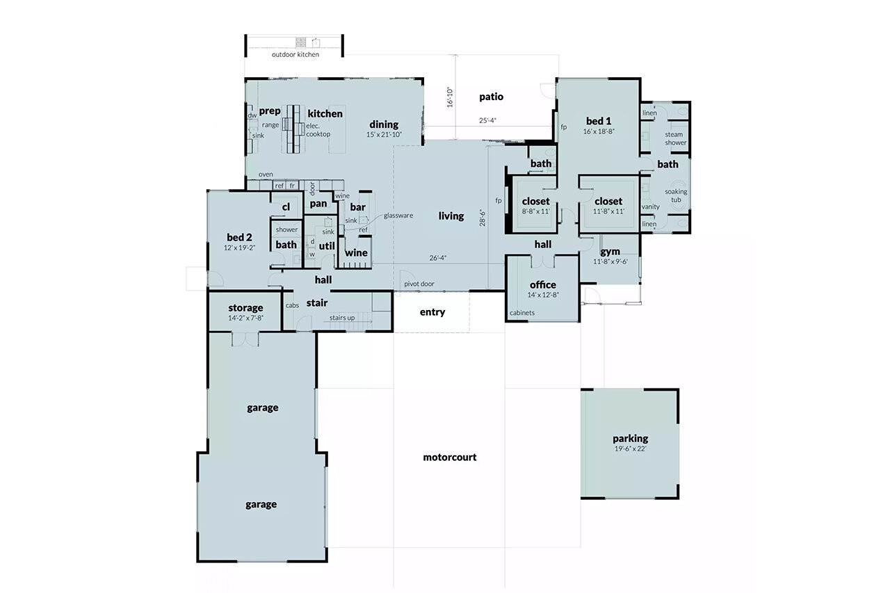 Contemporary House Plan - Aspen 71799 - 1st Floor Plan