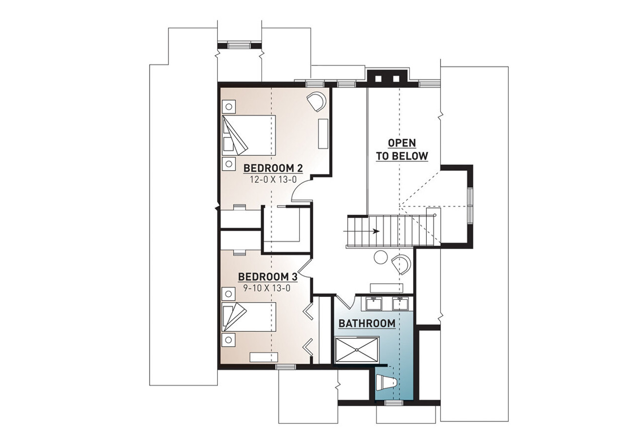 Craftsman House Plan - Touchstone 3 71873 - 2nd Floor Plan