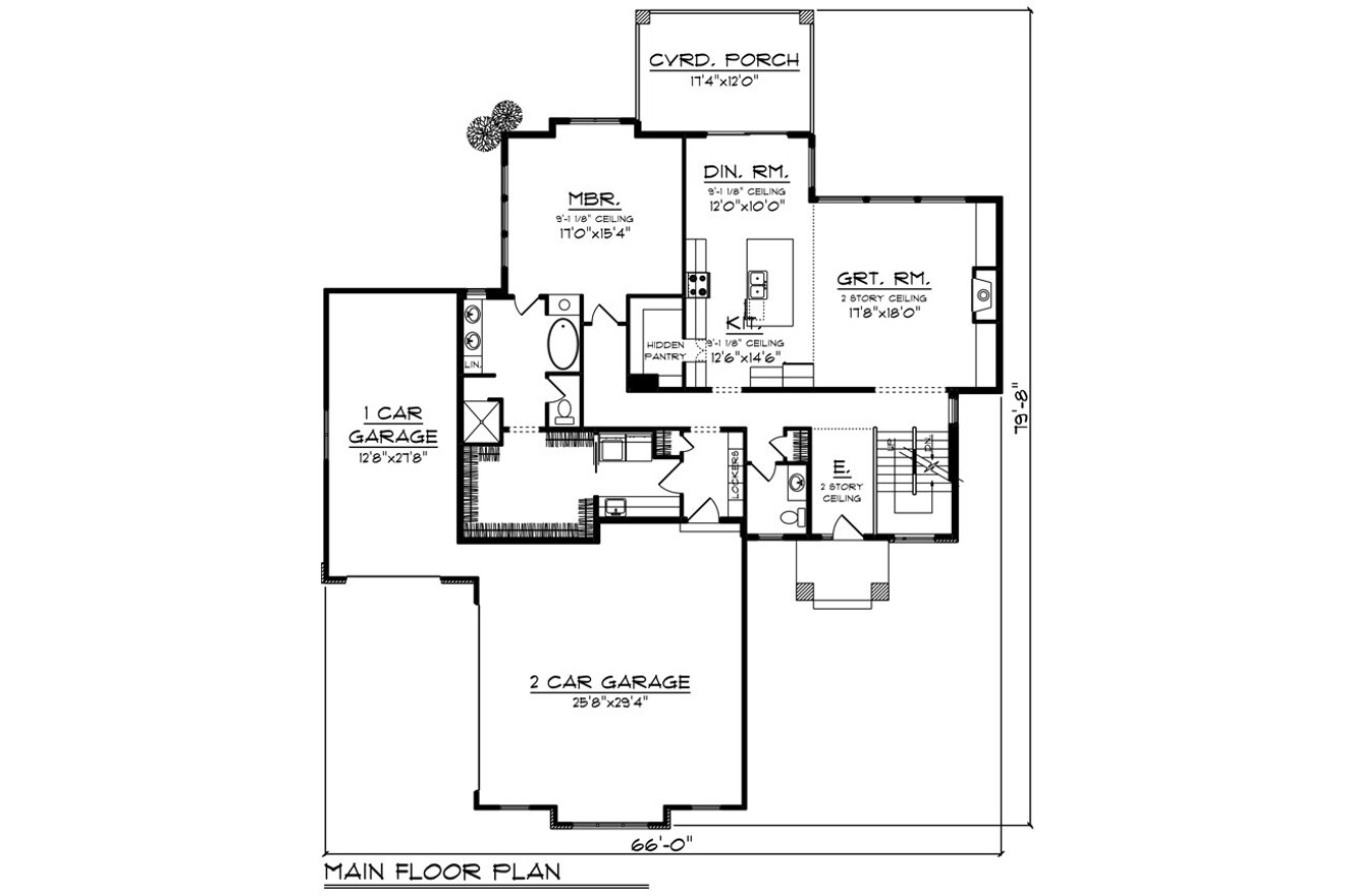 Contemporary House Plan - 71880 - 1st Floor Plan