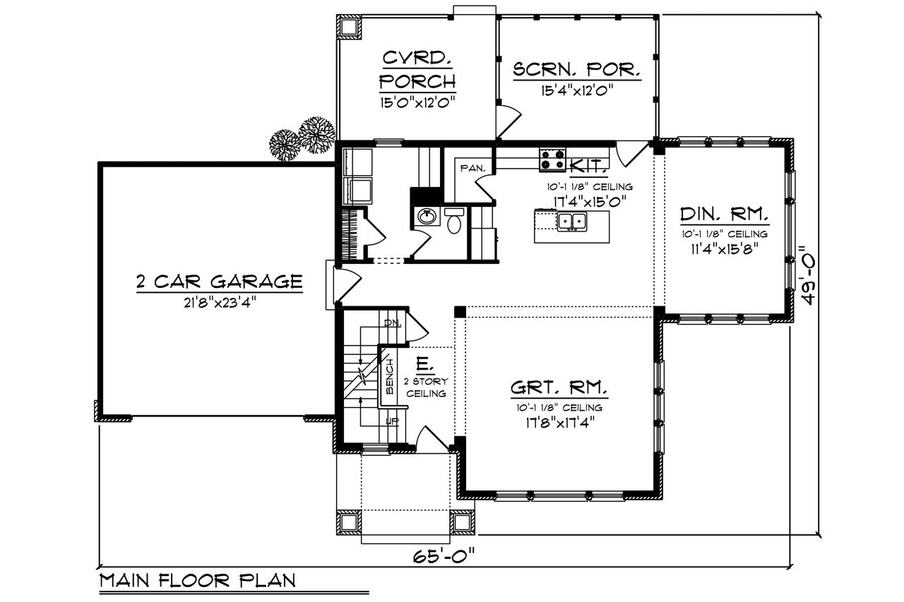 Traditional House Plan - 71932 - 1st Floor Plan